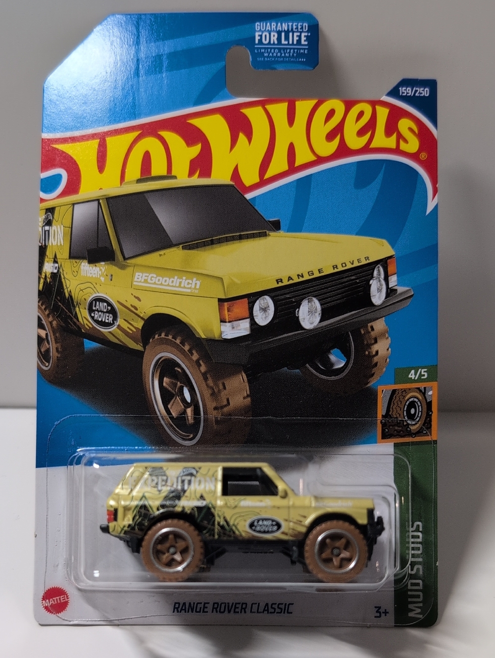Hot Wheels Range Rover Classic Mud Studs Lime Gre Mattel NEW Ships Secure In Box